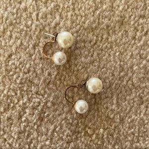 Double pearl earrings